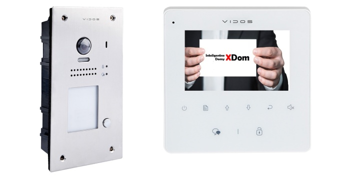 Zestaw Wideodomofon Vidos z czytnikiem RFID S1201A monitor M1022W2